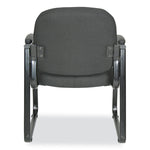 Alera Genaro Series Fabric Half-Back Sled Base Guest Chair, 25" x 24.80" x 33.66", Black Seat, Black Back, Black Base