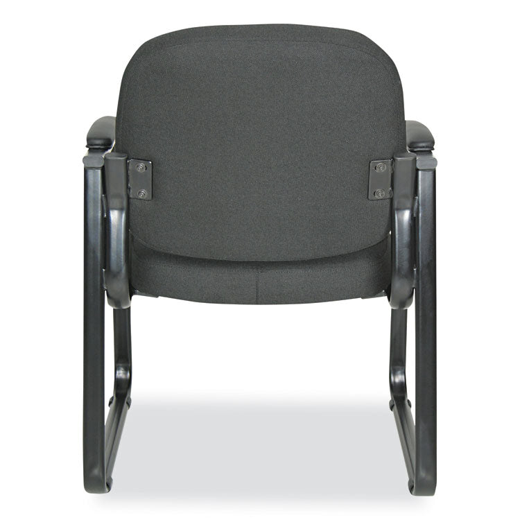 Alera Genaro Series Fabric Half-Back Sled Base Guest Chair, 25" x 24.80" x 33.66", Black Seat, Black Back, Black Base