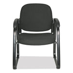 Alera Genaro Series Fabric Half-Back Sled Base Guest Chair, 25" x 24.80" x 33.66", Black Seat, Black Back, Black Base