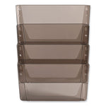 DocuPocket Stackable Four-Pocket Wall File, 4 Sections, Letter Size, 13" x 4", Smoke