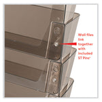 DocuPocket Stackable Four-Pocket Wall File, 4 Sections, Letter Size, 13" x 4", Smoke