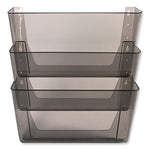 DocuPocket Three-Pocket File Partition Set, 3 Sections, Letter Size, 13" x 7" x 20", Smoke, 3/Set