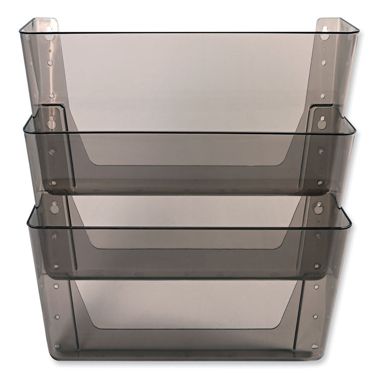 DocuPocket Three-Pocket File Partition Set, 3 Sections, Letter Size, 13" x 7" x 20", Smoke, 3/Set