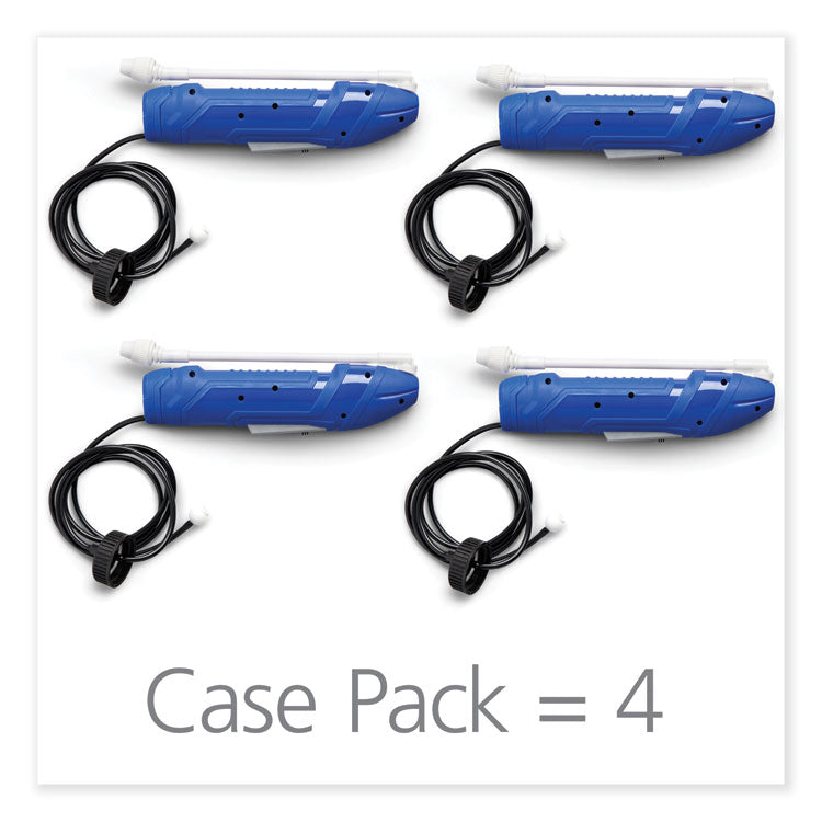 Surface Sanitizer and Disinfectant Battery Powered Sprayer, 3 ft Hose, Blue/White