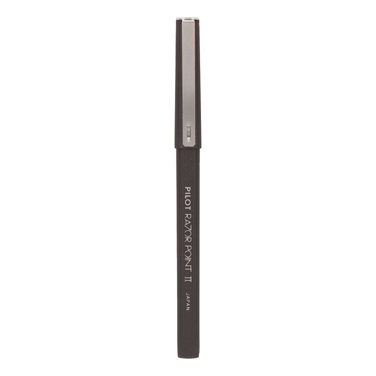 Razor Point Fine Line Porous Point Pen, Stick, Extra-Fine 0.3 Mm, Black Ink, Black Barrel, Dozen