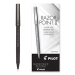 Razor Point Fine Line Porous Point Pen, Stick, Extra-Fine 0.3 Mm, Black Ink, Black Barrel, Dozen
