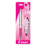 Dr. Grip Center of Gravity Breast Cancer Awareness Ballpoint Pen, Retractable, Medium 1 mm, Black Ink, Silver/Pink Barrel