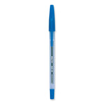 Better Ballpoint Pen, Stick, Medium 1 Mm, Blue Ink, Translucent Blue Barrel, Dozen