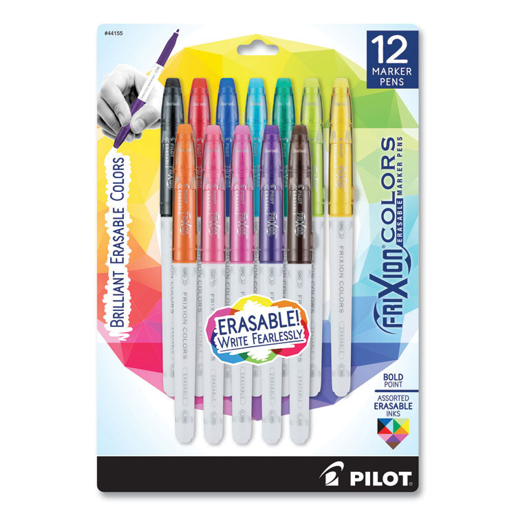 FriXion Colors Erasable Porous Point Pen, Stick, Bold 2.5 mm, Assorted Ink and Barrel Colors, 12/Pack