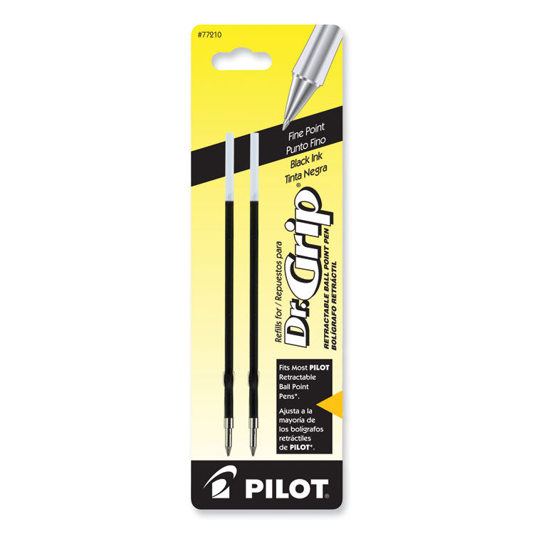 Refill For Dr. Grip, Easytouch, The Better, B2p And Rex Grip Begreen Ballpoint Pens, Fine Conical Tip, Black Ink, 2/pack