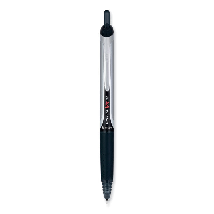 Precise V5RT Rollerball Pen, Retractable, Extra-Fine 0.5 mm, Black Ink, Black Barrel, 30/Pack