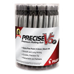 Precise V5RT Rollerball Pen, Retractable, Extra-Fine 0.5 mm, Black Ink, Black Barrel, 30/Pack