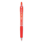 Precise Gel BeGreen Gel Pen, Retractable, Fine 0.7 mm, Red Ink, Translucent Red Barrel, Dozen