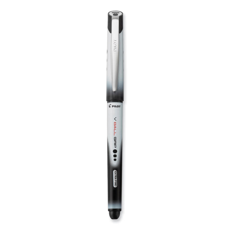 VBall RT Liquid Ink Rollerball Pen, Retractable, Extra-Fine 0.5 mm, Black Ink, Black/White Barrel