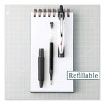 VBall RT Liquid Ink Rollerball Pen, Retractable, Extra-Fine 0.5 mm, Black Ink, Black/White Barrel