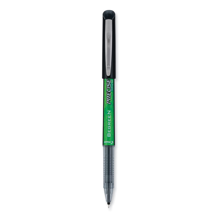 Precise V5 BeGreen Rollerball Pen, Stick, Extra-Fine 0.5 mm, Black Ink, Black Barrel, Dozen
