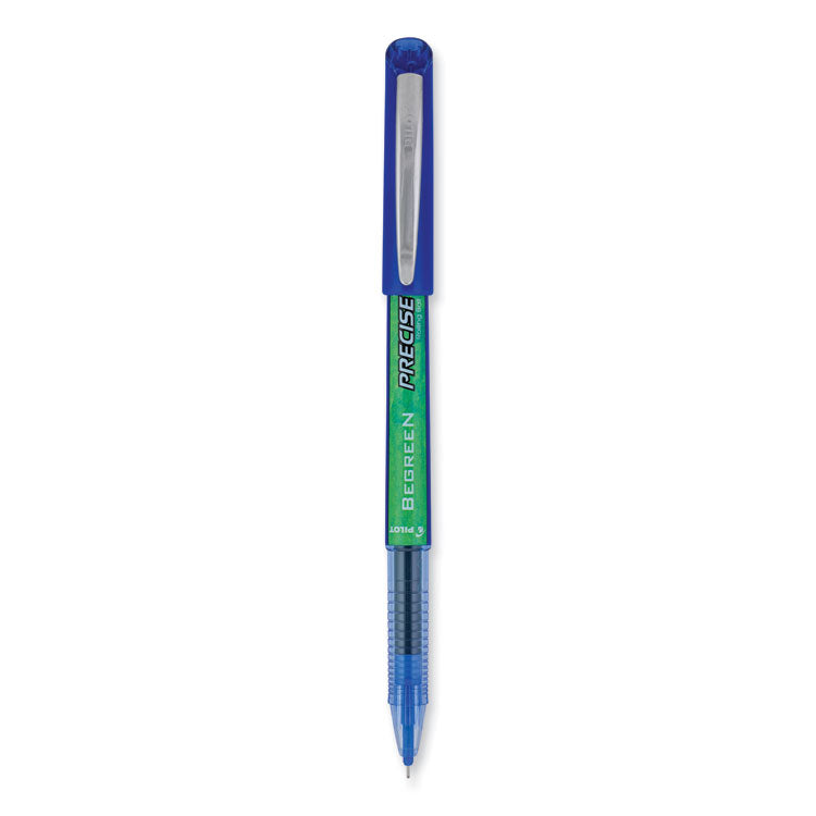 Precise V5 BeGreen Rollerball Pen, Stick, Extra-Fine 0.5 mm, Blue Ink, Blue Barrel, Dozen