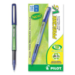 Precise V5 BeGreen Rollerball Pen, Stick, Extra-Fine 0.5 mm, Blue Ink, Blue Barrel, Dozen