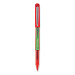 Precise V5 BeGreen Rollerball Pen, Stick, Extra-Fine 0.5 mm, Red Ink, Red Barrel, Dozen