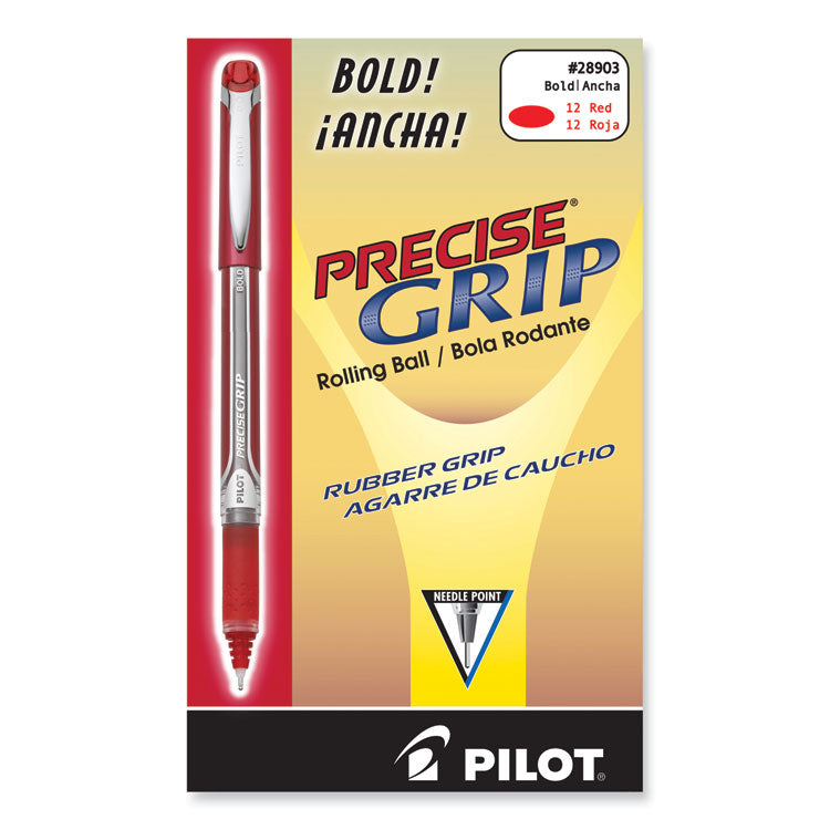 Precise Grip Rollerball Pen, Stick, Bold 1 mm, Red Ink, Red Barrel