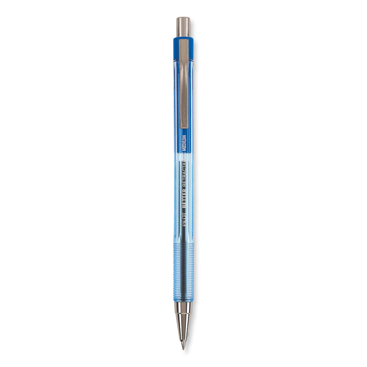 Better Ballpoint Pen, Retractable, Medium 1 Mm, Blue Ink, Translucent Blue Barrel, Dozen