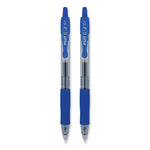 G2 Premium Gel Pen, Retractable, Fine 0.7 mm, Blue Ink, Smoke/Blue Barrel, 2/Pack