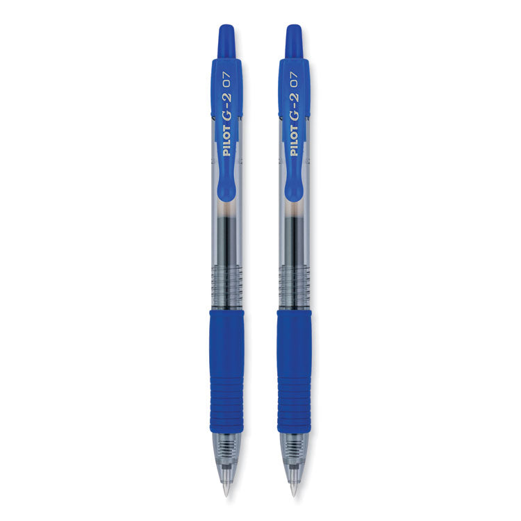 G2 Premium Gel Pen, Retractable, Fine 0.7 mm, Blue Ink, Smoke/Blue Barrel, 2/Pack