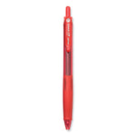 G-Knock BeGreen Gel Pen, Retractable, Fine 0.7 mm, Red Ink, Translucent Red/Red Barrel, Dozen