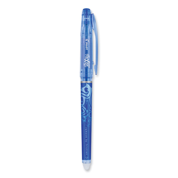 FriXion Point Erasable Gel Pen, Stick, Extra-Fine 0.5 mm, Blue Ink, Blue/Silver/Transparent Blue Barrel