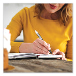 RexGrip BeGreen Ballpoint Pen, Retractable, Medium 1 mm, Black Ink, Smoke/Black Barrel, Dozen