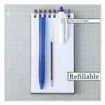 RexGrip BeGreen Ballpoint Pen, Retractable, Medium 1 mm, Blue Ink, Translucent Blue Barrel, Dozen
