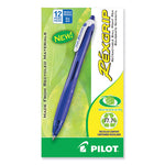 RexGrip BeGreen Ballpoint Pen, Retractable, Medium 1 mm, Blue Ink, Translucent Blue Barrel, Dozen