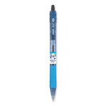 B2p Bottle-2-Pen Recycled Ballpoint Pen, Retractable, Medium 1 Mm, Black Ink, Translucent Blue Barrel, Dozen