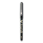 VBall Liquid Ink Rollerball Pen, Stick, Fine 0.7 mm, Black Ink, Black/Clear Barrel, Dozen