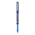 VBall Liquid Ink Rollerball Pen, Stick, Fine 0.7 mm, Blue Ink, Blue/Clear Barrel, Dozen