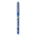 VBall Liquid Ink Rollerball Pen, Stick, Fine 0.7 mm, Blue Ink, Blue/Clear Barrel, Dozen