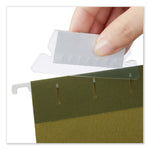 Hanging File Folder Plastic Index Tabs, 1/5-Cut, Clear, 2.25" Wide, 25/Pack