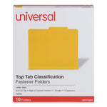 Bright Colored Pressboard Classification Folders, 2" Expansion, 1 Divider, 4 Fasteners, Letter Size, Yellow Exterior, 10/Box
