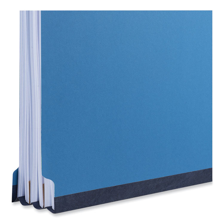 Bright Colored Pressboard Classification Folders, 2" Expansion, 2 Dividers, 6 Fasteners, Letter Size, Cobalt Blue, 10/Box