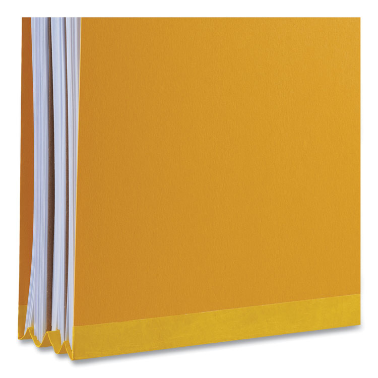 Bright Colored Pressboard Classification Folders, 2" Expansion, 2 Dividers, 6 Fasteners, Letter Size, Yellow Exterior, 10/Box