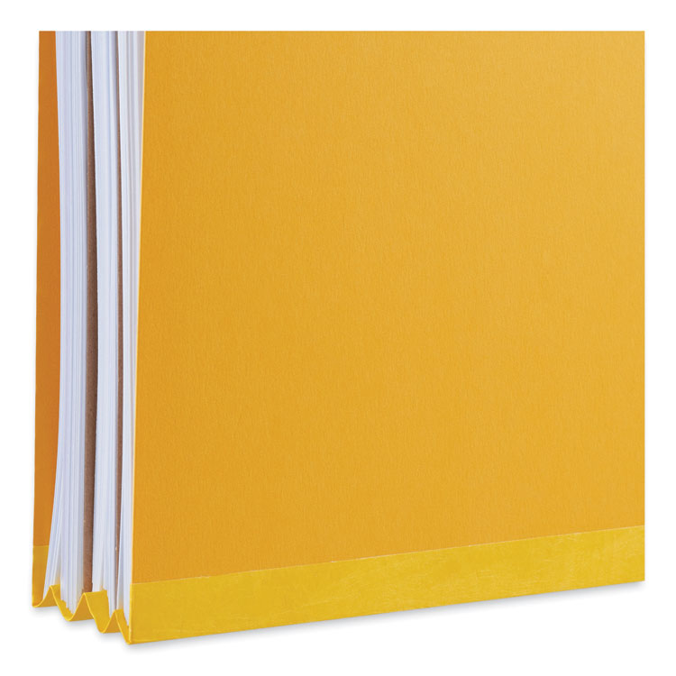 Bright Colored Pressboard Classification Folders, 2" Expansion, 2 Dividers, 6 Fasteners, Legal Size, Yellow Exterior, 10/Box