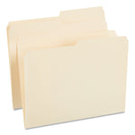 Top Tab File Folders, 1/2-Cut Tabs: Assorted, Letter Size, 0.75" Expansion, Manila, 100/Box