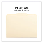 Top Tab File Folders, 1/3-Cut Tabs: Center Position, Letter Size, 0.75" Expansion, Manila, 100/Box