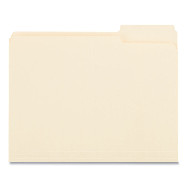 Top Tab File Folders, 1/3-Cut Tabs: Right Position, Letter Size, 0.75" Expansion, Manila, 100/Box