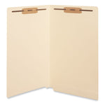 Reinforced End Tab Fastener Folders, 0.75" Expansion, 2 Fasteners, Legal Size, Manila Exterior, 50/Box