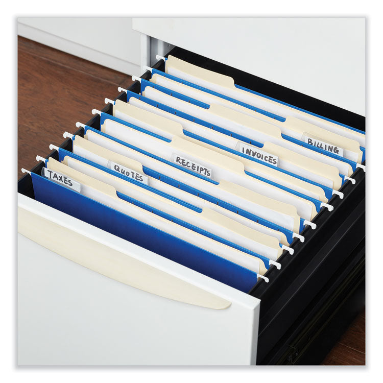 Deluxe Bright Color Hanging File Folders, Letter Size, 1/5-Cut Tabs, Blue, 25/Box
