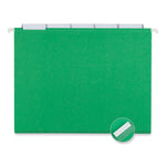 Deluxe Bright Color Hanging File Folders, Letter Size, 1/5-Cut Tabs, Bright Green, 25/Box