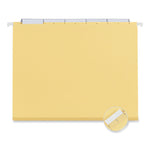 Deluxe Bright Color Hanging File Folders, Letter Size, 1/5-Cut Tabs, Yellow, 25/Box