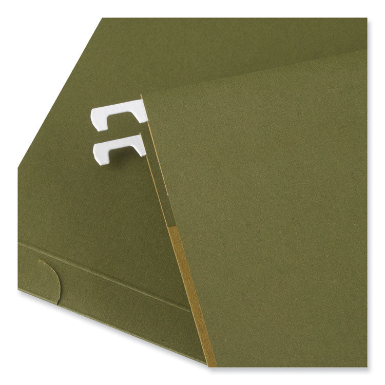Box Bottom Hanging File Folders, 1" Capacity, Letter Size, 1/5-Cut Tabs, Standard Green, 25/Box