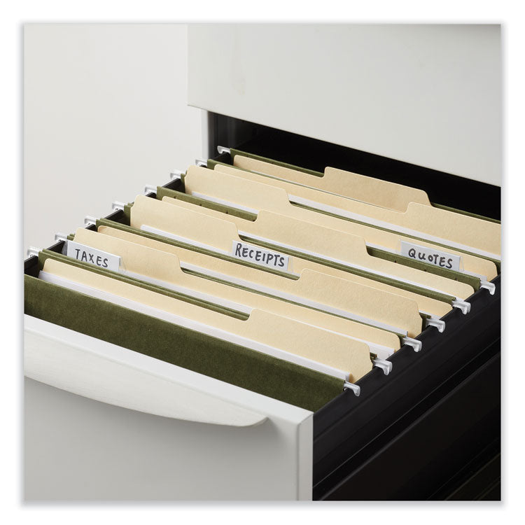 Box Bottom Hanging File Folders, 2" Capacity, Letter Size, 1/5-Cut Tabs, Standard Green, 25/Box
